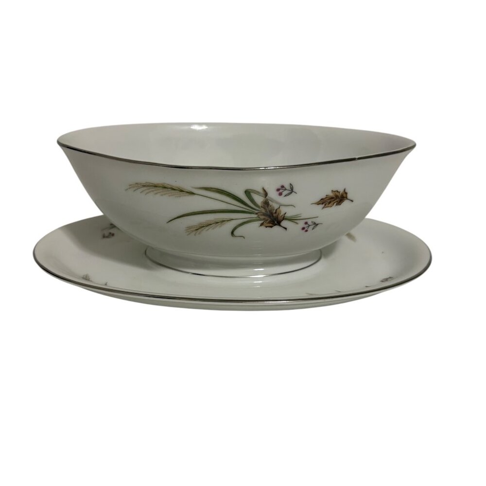 Twilight Gravy Boat with Attached Underplate Saucière Style Fine China